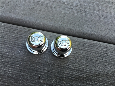 Two New Chrome Plated Split Shaft RCA Drive-In Movie Speaker Volume Control Knobs