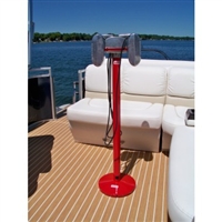 RCA Drive-In Movie Speaker Set With Round Red Powder Coated Metal Pole & Base