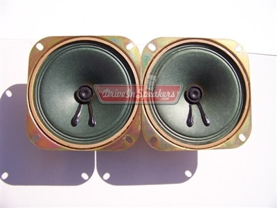 2 New Replacement 4 inch 8 Ohm 5 Watt  Drive In Movie Theatre or PA Speaker Set