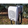 Restored Silver Hammertone Lightning Bolt 1958 Dub'l Cone Drive-In Movie Speaker Set w/Curly Cords