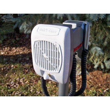 Restored Silver Hammertone Lightning Bolt 1958 Dub'l Cone Drive-In Movie Speaker Set w/Curly Cords