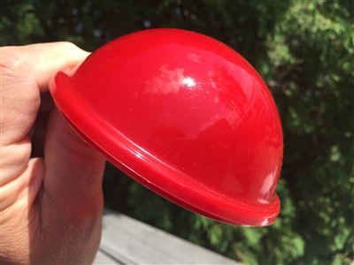 New NOS 1950s Cherry Red Translucent Simplex Reed Drive-In Movie Speaker Junction Box Dome