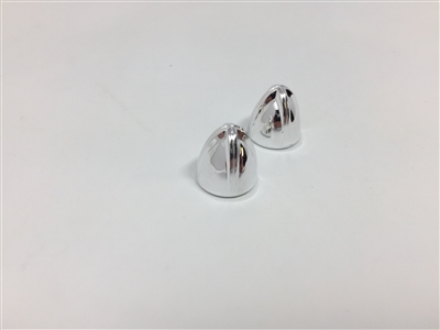 Chrome Plated 1940s Art Deco Acorn Bullet Cone Shape Radio Or Drive-In Movie Speaker Knobs