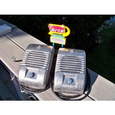 Two New Indoor Outdoor Detroit Diecast RCA Drive-In Theatre Movie Speaker Set