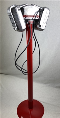 Mark II Drive-In Movie Speaker Set + Round Red Powder Coated Metal Pole & Base