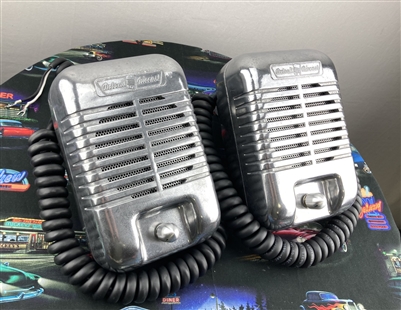 Pair of New Indoor Outdoor 1960's Detroit Diecast Curly Cord Mark II Silver Bullet Knob Drive-In Theatre Movie Speaker Set