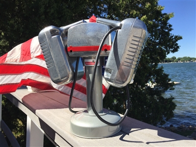1960s Detroit Diecast Mark II Drive-In Movie Speaker Set With Silver Table Top Pole and Base