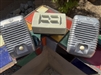 NOS 1960's Projected Sound Speakers with Junction Box and Baskets