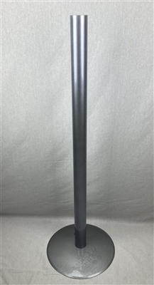 Detroit Diecast Traditional Full Size Powder Coated Silver Metallic Drive-In Movie Speaker Metal Pole And Base