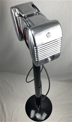 RCA Chrome Knob Drive-In Movie Speaker Set + Round Black Powder Coated Metal Pole & Base